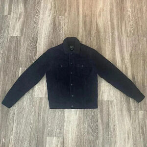 Mens Forever 21 Black Jean Jacket Sherpa Lined - M